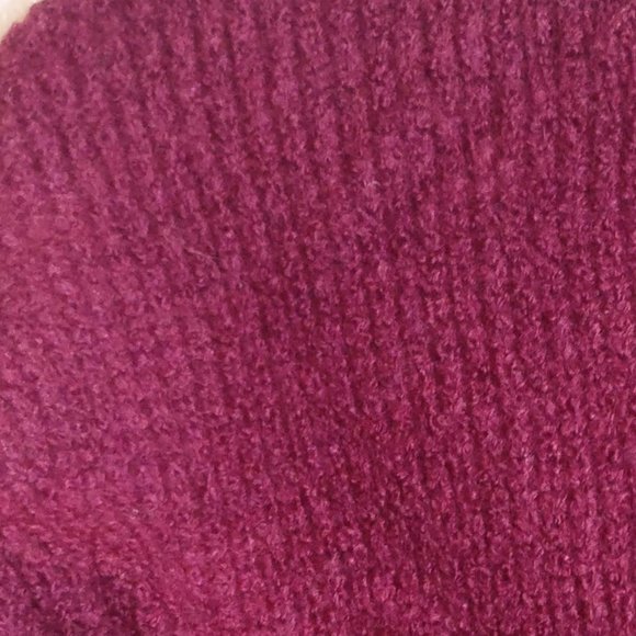 Wool Sweater, 100%Merino Wool Knit Sweater, Wool Jumper, Burgundy Bordeaux, Med - Picture 2 of 8